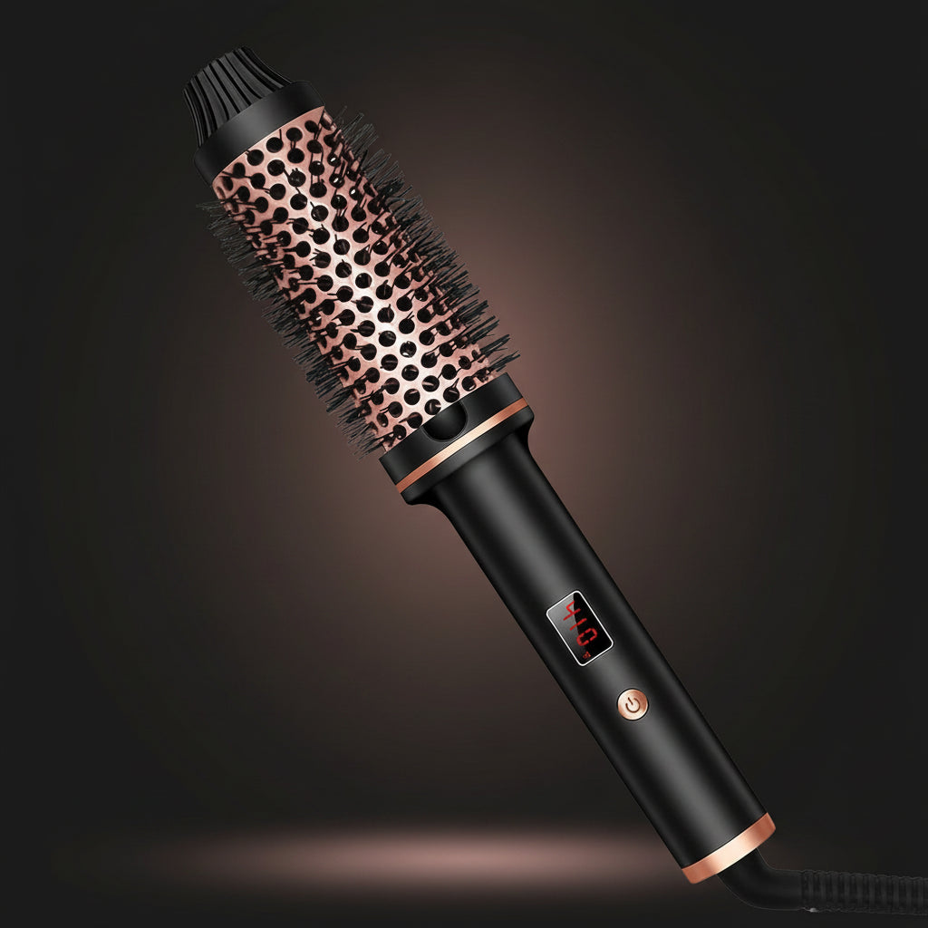 2-in-1 Hair Curler & Straightener Brush – 10 Heat Settings, Anti-Scald & 360° Swivel Cord