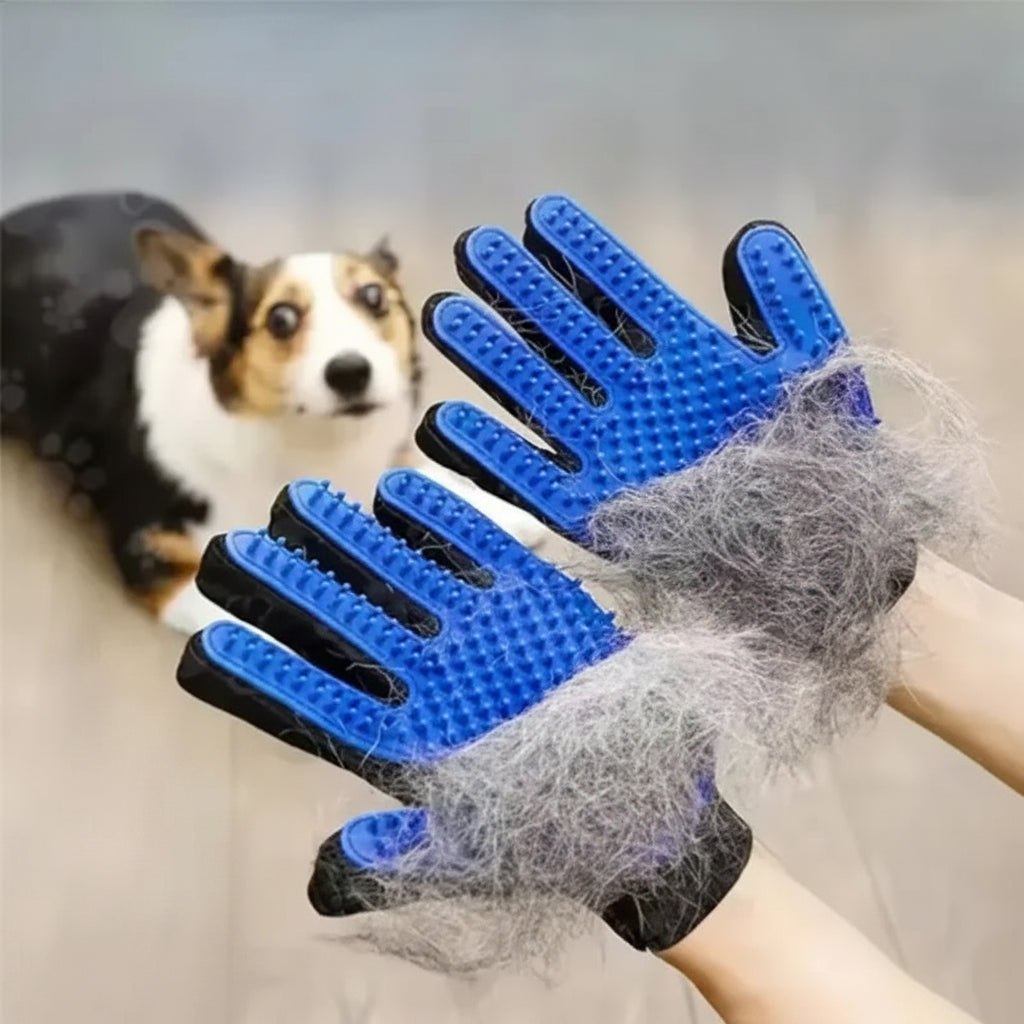 Silicone Pet Grooming & Deshedding Glove – Gentle Massage Brush for Dogs & Cats