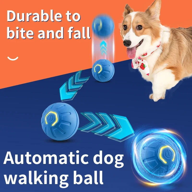 Self-Moving Dog Toy Ball – Auto-Bouncing, LED Light & USB Rechargeable