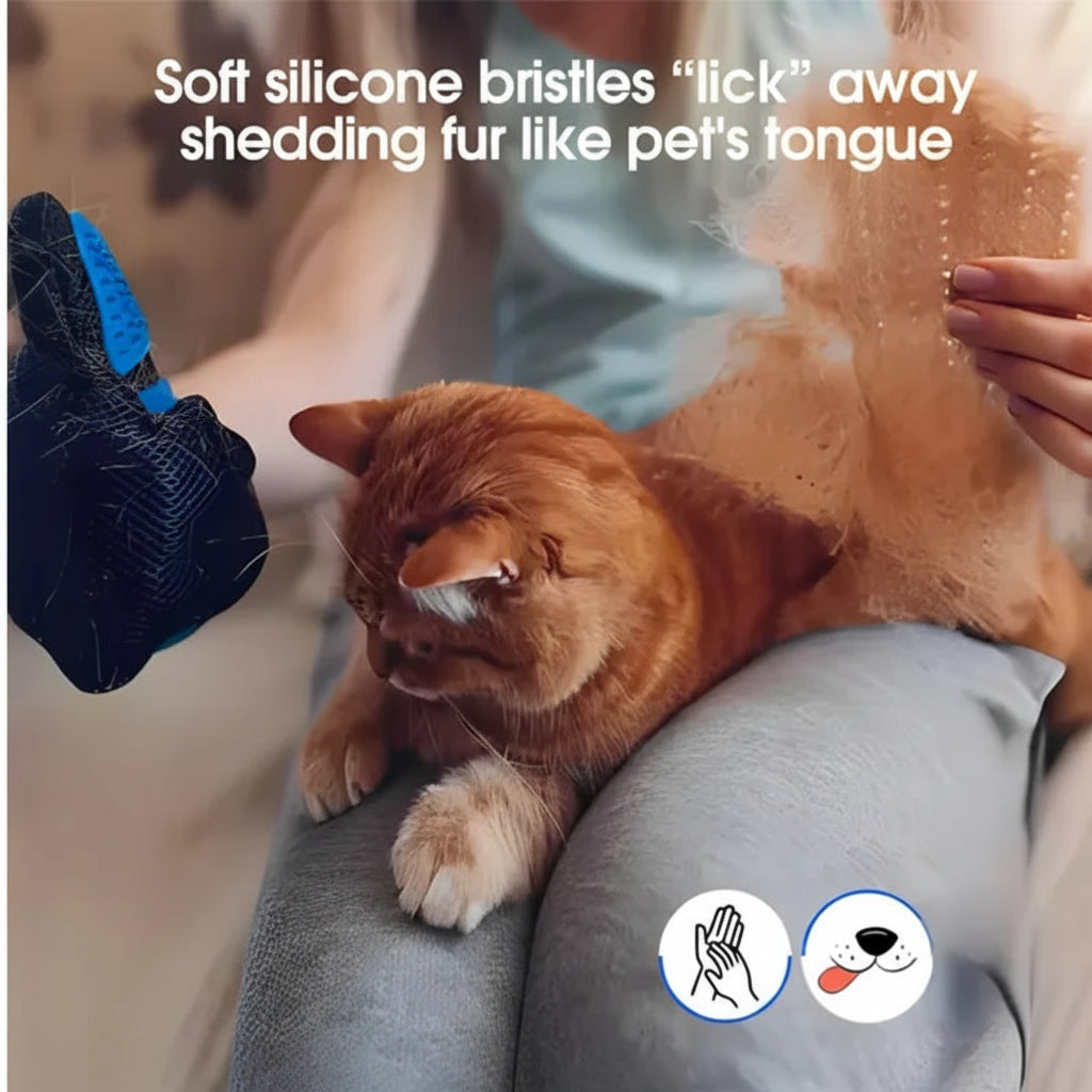 Silicone Pet Grooming & Deshedding Glove – Gentle Massage Brush for Dogs & Cats