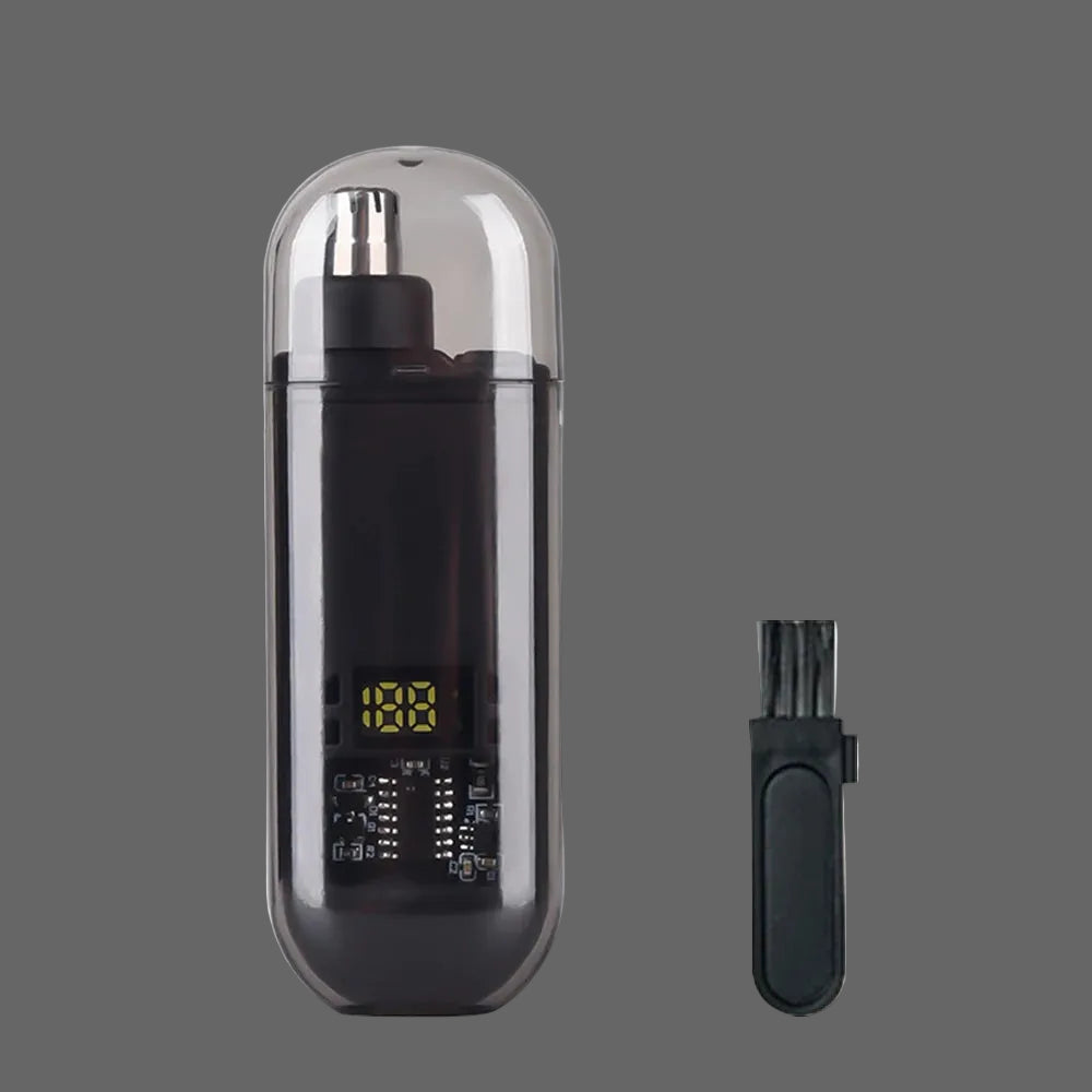 Rechargeable Nose & Ear Hair Trimmer – 360° Painless Blade, IPX7 Waterproof, USB Charging