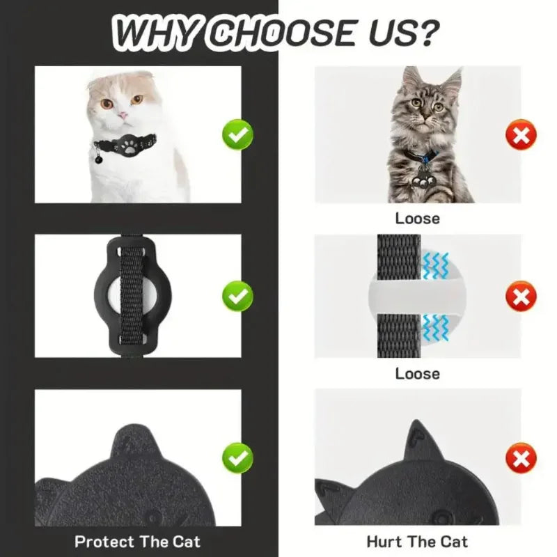 Smart GPS Tracker Collar for Cats — Real-Time Tracking & Safety Reflective