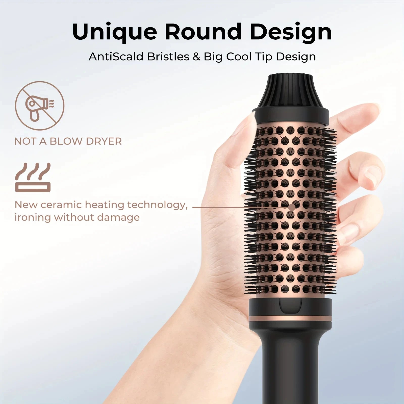 2-in-1 Hair Curler & Straightener Brush – 10 Heat Settings, Anti-Scald & 360° Swivel Cord