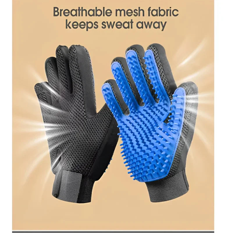 Silicone Pet Grooming & Deshedding Glove – Gentle Massage Brush for Dogs & Cats