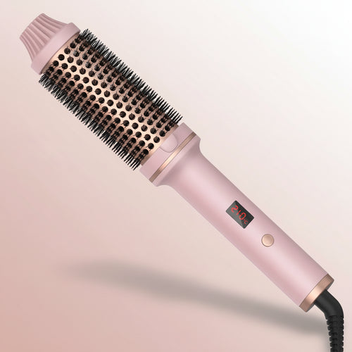 2-in-1 Hair Curler & Straightener Brush – 10 Heat Settings, Anti-Scald & 360° Swivel Cord