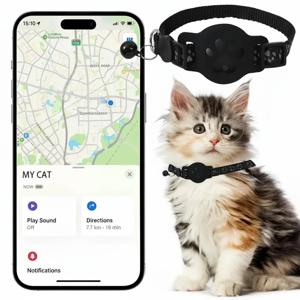 Smart GPS Tracker Collar for Cats — Real-Time Tracking & Safety Reflective